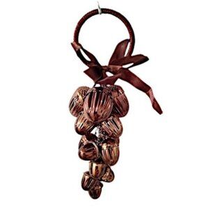 Jingle Bells Ornament Hanging Copper Brown Acorns